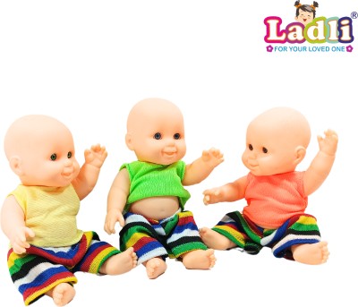 Ladli Naughty boy 3 Brother Cute Little Boy in Teddy Dress Doll for Kids Mini Baby(Multicolor)