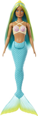 BARBIE Mermaid Doll 1 with Colorful Hair, Tails and Headband Accessories(Multicolor)