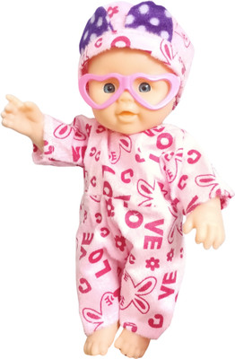 Ladli Cute Little Boy in Teddy Printed Dress Doll for Kids Removable Clothes(Pink)
