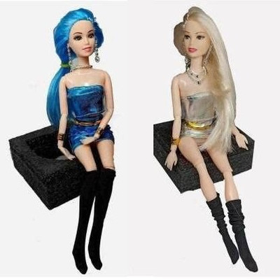 Rubela Fully Foldable & Movable Doll with Bendable Hands & Legs doll (Set of2Pc)(Multicolor)