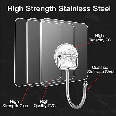 Corevalue Self Adhesive Heavy Duty 180° Rotatable Towel Holder PINX5.151 Hook 5(Pack of 1)