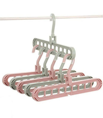 Shreejee Pack of 6 Space Saver Plastic Wardrobe, 360º Swivel-9-Holes Design Hanger X6.46 Door Hanger