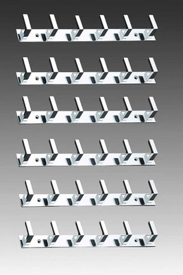SHRI JI PRODUCTS SHJ-LH-P6-123 Alluminium Alloys L Shape Hooks Rail (Pack of 6) Wall/Door Mounted Door Hanger
