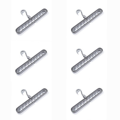 Shreejee Pack of 6 Space Saver Plastic Wardrobe, 360º Swivel-9-Holes Design Hanger X6.79 Door Hanger