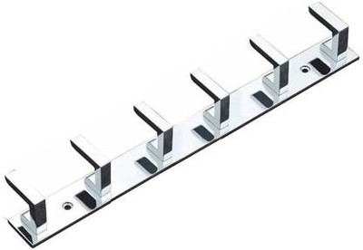 COSSIMO Premium L-Hanger Stainless Steel 6 Pin Cloth Hanger Wall Mounted (Pack of 1) Door Hanger