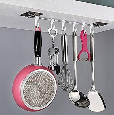 KRAZE Plastic Magic Sticker Series Self Adhesive Bathroom Towel Hanger Hook Rail Hook Rail 1(Pack of 1)