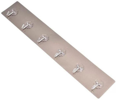 eshopy 5Pcs Golden Sticker Hook-1 Hook Rail 6(Pack of 1)