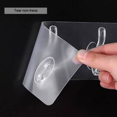 Radha Self Adhesive Heavy Duty Hook Rail with 6 Hooks (No Drill/Nail) HG014 Hook Rail 1(Pack of 1)