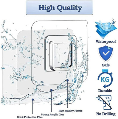 SJK (Pack of 10) Self-Adhesive Male Female Hook 702 Hook 10(Pack of 1)