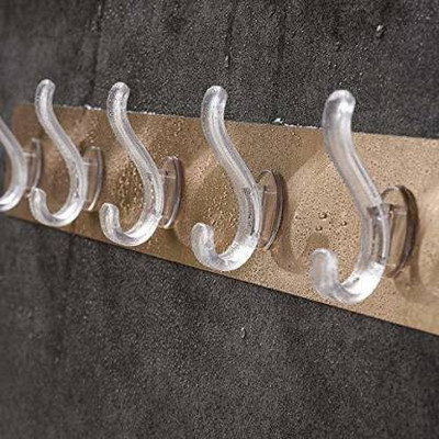 KRAZE Self Adhesive 6 in 1 Hook Sticker Strip for Wall Hanging Hook Rail 6(Pack of 1)