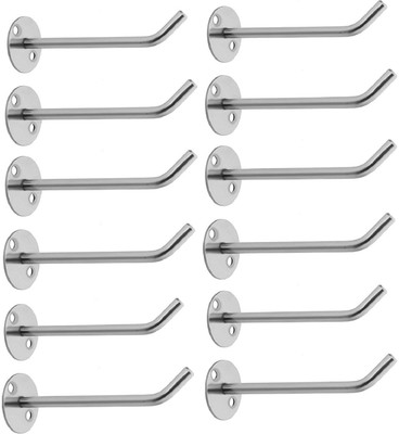 Nixnine NX2719 Stainless Steel Display Hook Hanger Showroom/Mobile Shop/Wall Mount/Clothing (4 Inch) Pack of 12 Door Hanger