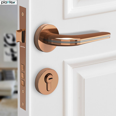 Plantex Zinc Alloy Matte Handlesets(Gold)
