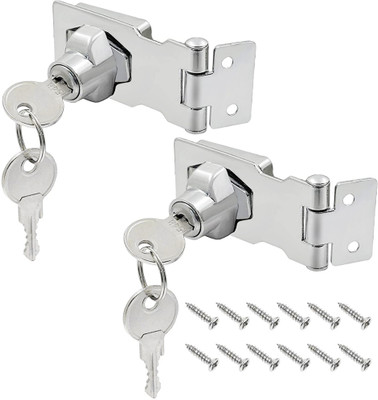 Zorbes Drawer Lock with Key Locking Hasp, 3 Inch Metal Twist Knob Combination Lock(Pack of 2)