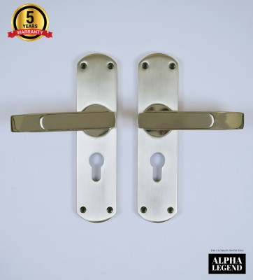 ALPHA Zinc Alloy Glossy, Metallic, Chrome Door levers(Steel, Silver)