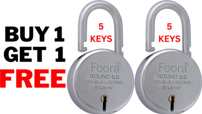 Foora Iron Glossy Door levers(Silver)