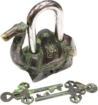 PRIME HOMES Brass Camel Pad Lock With 2 Keys Camel Shape Lock Padlock(Black)