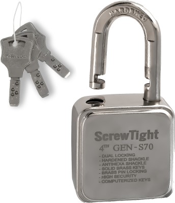 Screwtight Stainless Steel Chrome Smart Lock(Steel)