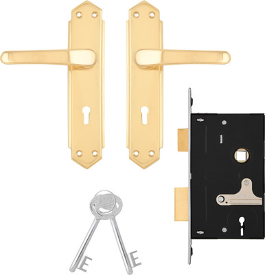 Godrej Locks Stainless Steel Matte Door levers(Gold)
