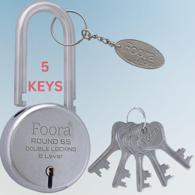 Foora Steel Glossy Door levers(Silver)