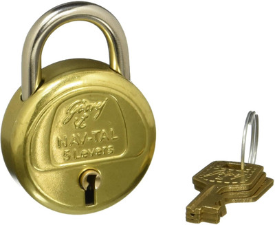 Godrej Nav-tal Padlock lock U Lock(Gold)