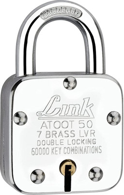 Link Atoot 50mm Lock 5Pcs Set| Steel Body| Made in India Padlock(Silver)