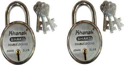khanak Iron Glossy Door levers(Silver)