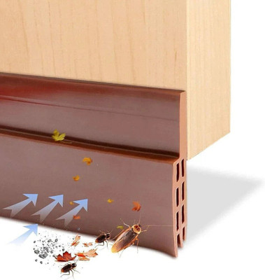 URJAZONE Self-Adhesive Silicon Door Self-Adhesive Window/Door Tape for Seal, Cockroach Insect Bugs Stopper Floor Mounted Door Stopper(Brown)