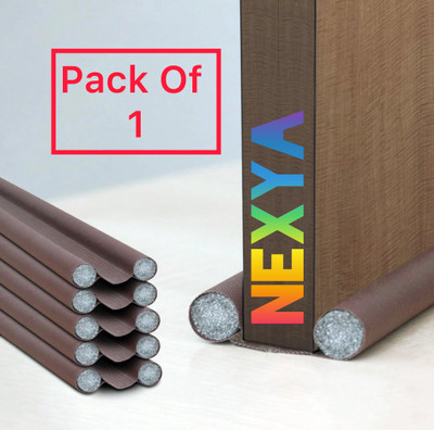 nexya Door Draft Fabric Cover Guard, Cool/Hot Maintain in Room | Door Gap Sealer (Pack of 1) Under Door Protector/Seal Cover Twin Draft Blocker Guard With Dust Door Mounted Door Stopper(Brown)