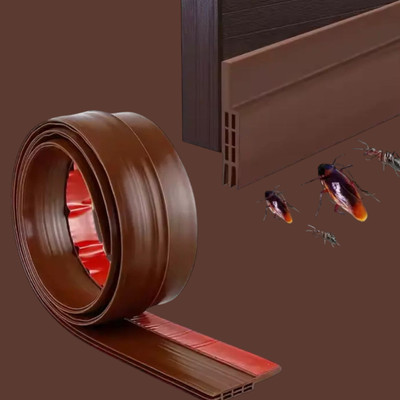 AirSoft Door Gap Seal Strip Soundproof Draft Stopper Dust and Bug Protector Adhesive Door Seal Strip Blocks Noise Cold Air Dust and Insects Floor Mounted Door Stopper(Brown)