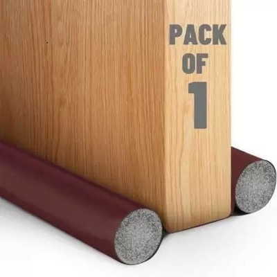 santram (Pack of 1 ,39 Inch) Door Seal Twin Draught Draft Guard Door Closer Bottom Strip Adjustable Door Draft Blocker Insulator Isolation The Light Washable Floor Mounted Door Stopper(Brown)