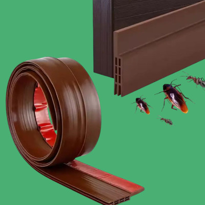 AirSoft Door Bottom Seal Strip Draft Stopper Soundproof Dust Insect Guard Weatherproof Adhesive Door Seal Strip and Cold Air Stopper Floor Mounted Door Stopper(Brown)