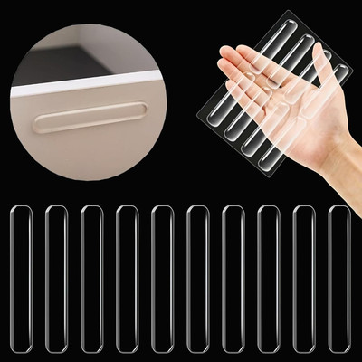 LILA ENTERPRISE 10 PCS Wall Protector Door Knob Rubber Door Stopper Clear Round Door Knob Bumper Silicone Strip Wall Protector Wall Protector Wall Mounted Door Stopper Wall Mounted Door Stopper(Transparent)