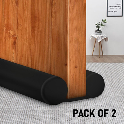 Joynest Protective Strip 2Pcs Door & Windows Bottom Sealing Strip Guard for Home(Pack of 2 - Black, 39 Inch) Floor Mounted Door Stopper(Black)