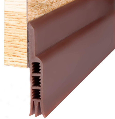 VESTURA Adjustable silicone door sweep tape Self-Adhesive Window/Door Tape for Seal, Cockroach Insect Bugs Stopper 1 Meter Floor Mounted Door Stopper(Brown)