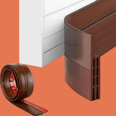 AirSoft Noise Proof Door Bottom Seal Strip Draft Stopper Dust Barrier Soundproof Door Seal Strip Weatherproof Bug Blocking Gap Filler Floor Mounted Door Stopper(Brown)