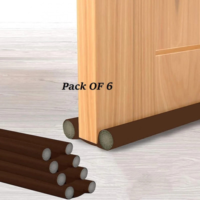 ZUDORA (Pack Of 6) Door Bottom Sealing Strip Guard for Home/Office 39 Inch) Floor Mounted Door Stopper(Brown)