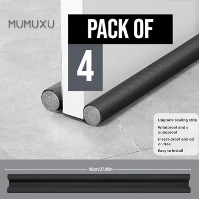 Mumuxu MXDBL4 Adjustable Door Draft Blocker Insulator Isolation The Light Washable Door Mounted Door Stopper(Black)