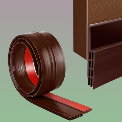 Ahzmooh BDST947 Chocolate Entrance Sealant Strip Leak Block Band Door Mounted Door Stopper(Brown)