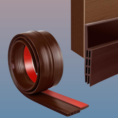 Olvis BDST396 Chocolate Panel Barrier Adhesive Air Protect Line Door Mounted Door Stopper(Brown)