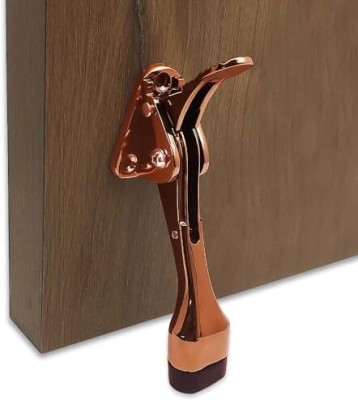 Volo Hands Free Kickdown Foot Door Stopper with Non-slip Base (4 Inch) (Rose Gold,1) Door Mounted Door Stopper(Brown)