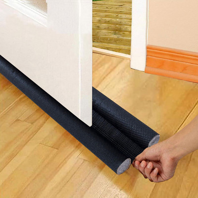 PILONG Door Bottom Sealing Strip Guard for Home/Office(39 Inch, Pack of 1) Sound-Proof Reduce Noise Energy Saving Weather Stripping Door Mounted Door Stopper(Black)
