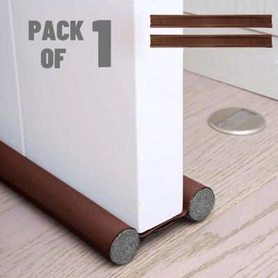 Good Wish Flexible Door Bottom Sealing Strip Easy to Install Magic Door Sealer Door Mounted Door Stopper(Brown)