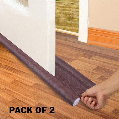 Joynest Door Bottom Sealing Strip Guard for Home | Door Stoppers | Door Seal - 39 inch Door Closers Sound-Proof Reduce Noise Energy Saving Weather Stripping Door Mounted Door Stopper(Brown)