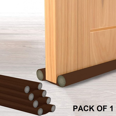 Joynest Door Bottom Sealing Strip Guard for Home | Door Stoppers (39 Inch) (Pack of 1) Door Bottom Sealing Guard Strip Door Mounted Door Stopper(Brown)