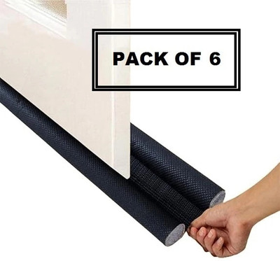 DEAGAN Door Stoppers | Seal | Closers |Bottom| (Pack of 6, 39 INCH) Door Mounted Door Stopper(Black)