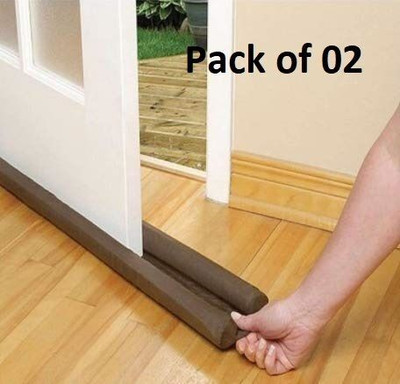 ADMONITION Door Bottom Sealing Strip Guard for Home Twin Under Door 39 Inch Pack OfF 2 Door Guard Gap Filler for Door Bottom Seal Strip - Sound-Proof, Door Stopper Door Mounted Door Stopper(Brown)