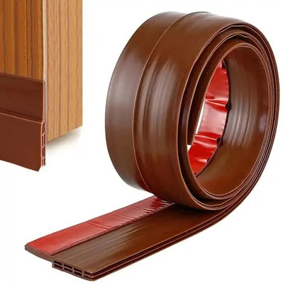 TORIVO Waterproof silicone door seal tape SealGuard 3X Silicone Door Bottom Strip Floor Mounted Door Stopper(Brown)
