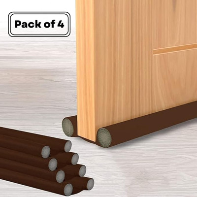 HOMYFY PVC Door Guard (42 inches, Pack of 4 ) Noise Reduction, Dust Protection, Energy Saving, Gap Filler for Home & Office Floor Mounted Door Stopper(Brown)