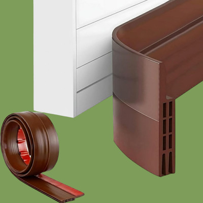 Lexmyne Door Bottom Weatherstrip Stopper Strip Soundproof Bug Proof Draft Stopper Door Seal Strip Proof Dust Proof Bottom Floor Mounted Door Stopper(Brown)