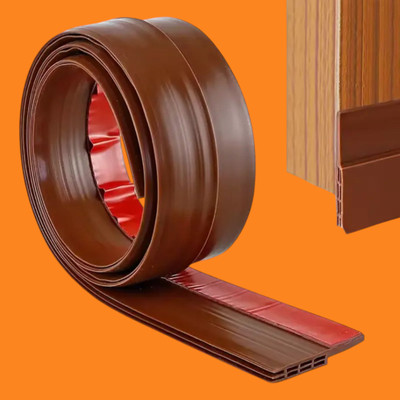 Lexmyne Flexible Door Gap Guard Seal Strip Blocks Noise Cold Air Insects Door Seal Strip Soundproof Draft Stopper Dust Proof Bug Protector Floor Mounted Door Stopper(Brown)